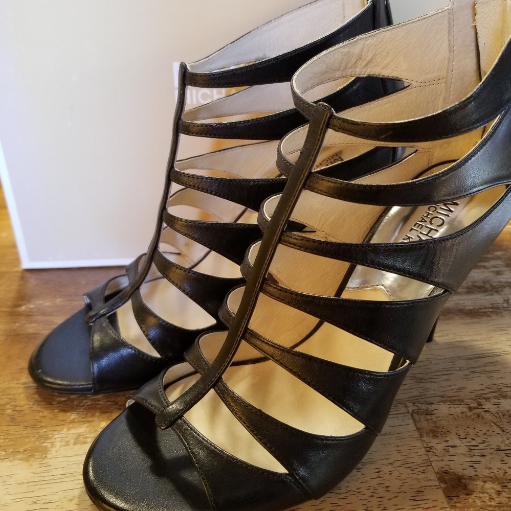 Black strappy heels